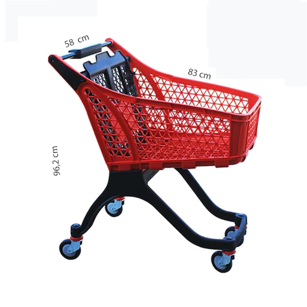 Süpermarket Mağaza Plastik Alış veriş arabası 100 litre